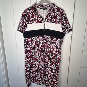 Tommy Hilfiger Floral Colorblock Polo Shift Dress Women's Size Large